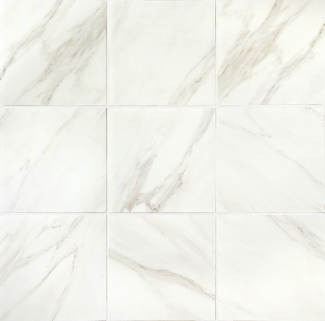 American Olean Mirasol Bianco Carrara Square 12x12 Matte Floor Tile