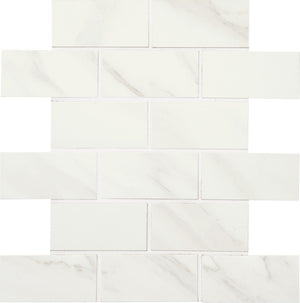 American Olean Mirasol Bianco Carrara Brick Joint 2x4 Matte Mosaic Tile