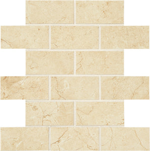 American Olean Mirasol Crema Laila Brick Joint 2x4 Matte Mosaic Tile