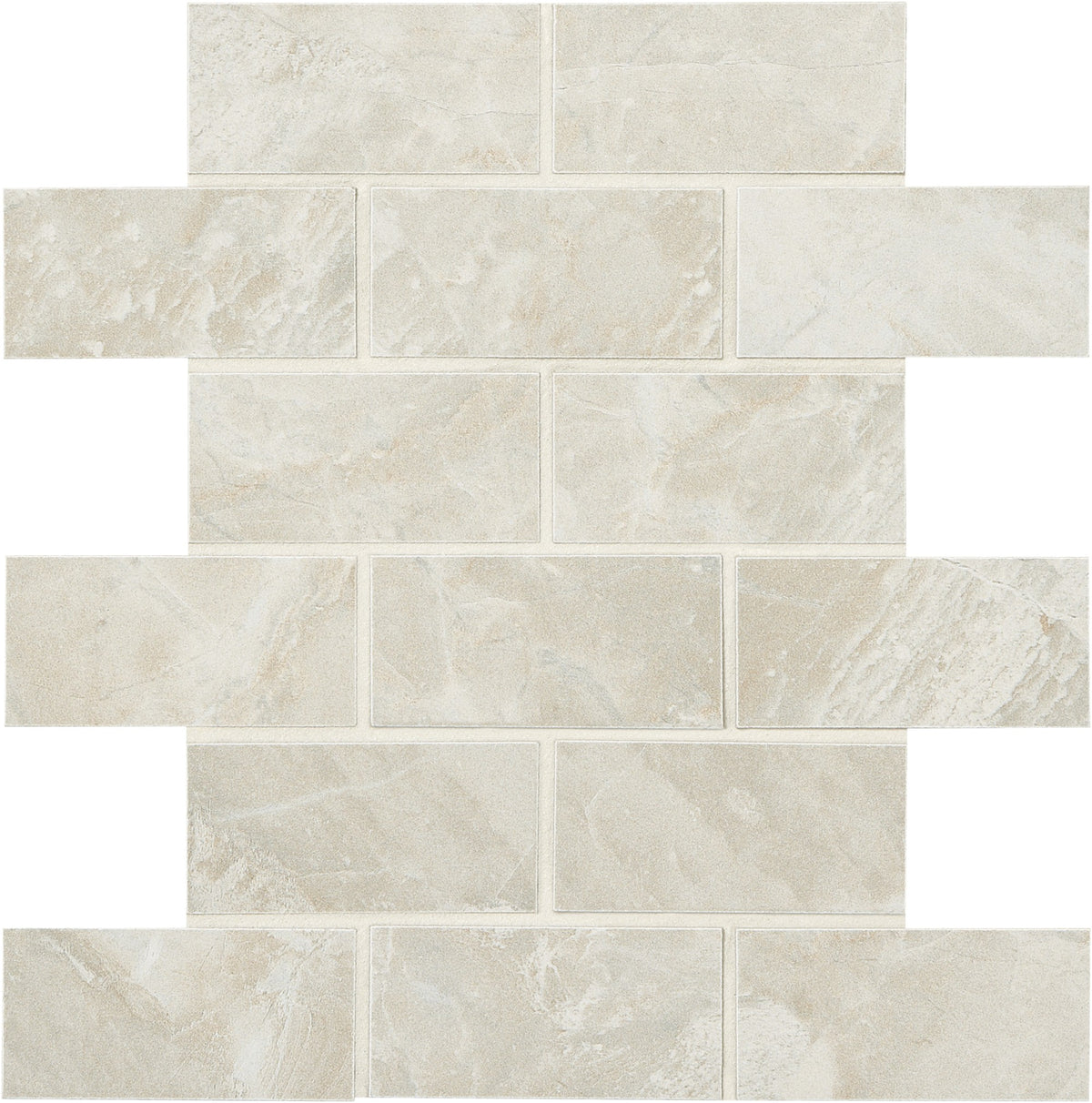 American Olean Mirasol Silver Marble Brick Joint 2x4 Matte Mosaic Tile