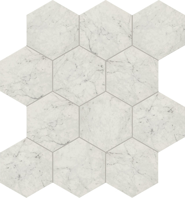 American Olean Mythique Marble Altissimo Hexagon 8x9 Matte Floor Tile