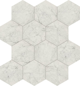 American Olean Mythique Marble Altissimo Hexagon 8x9 Matte Floor Tile