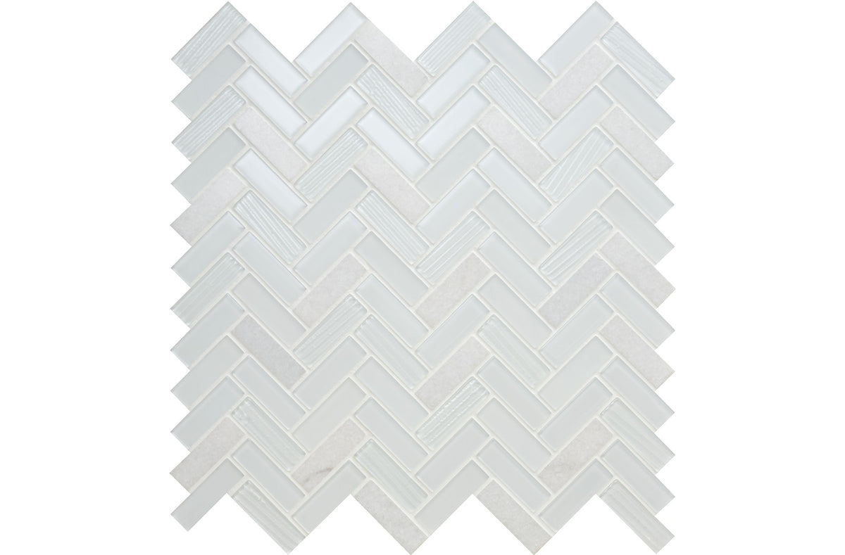 American Olean Serentina Bliss Herringbone 5/8x2 Glossy Mosaic Tile