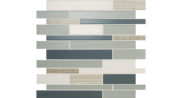 American Olean Serentina Tranquility Random Linear Glossy Mosaic Tile
