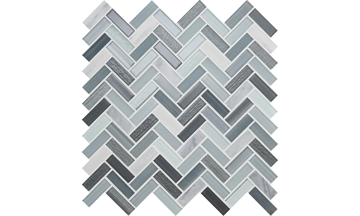 American Olean Serentina Zen Herringbone 5/8x2 Glossy Mosaic Tile