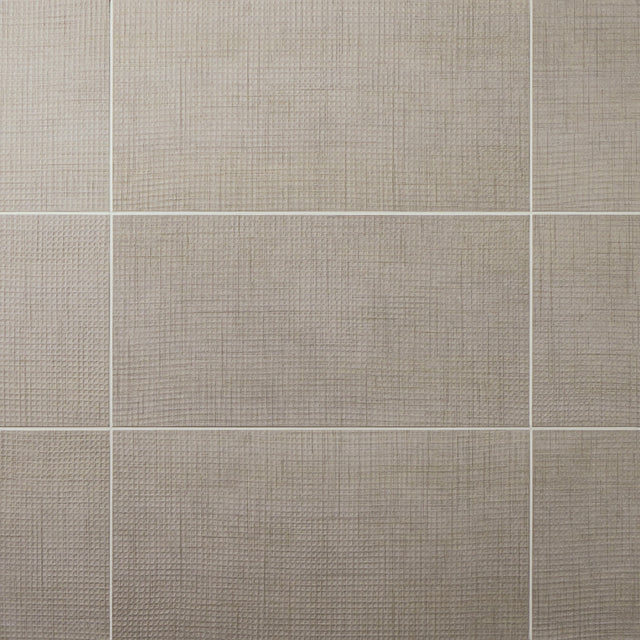 American Olean Stitchmark Tweed Taupe Rectangle 12x24 Woven Textured Floor Tile