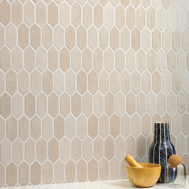 American Olean Studio Haven Almond Picket 2x5 Glossy Mosaic Tile