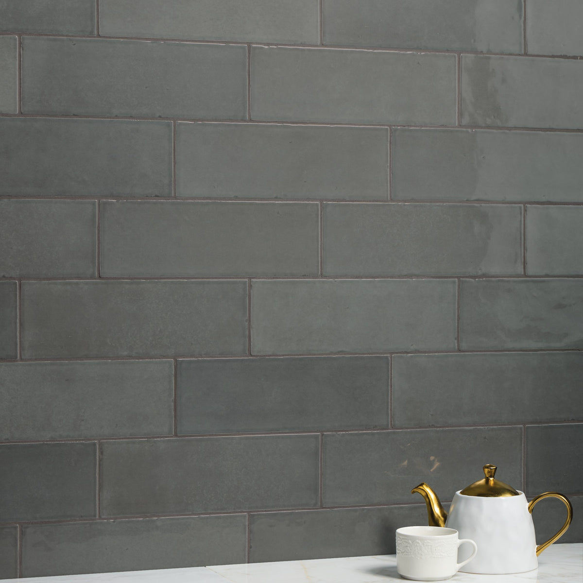 American Olean Studio Haven Fog Rectangle 4x12 Handcrafted Glossy Wall Tile
