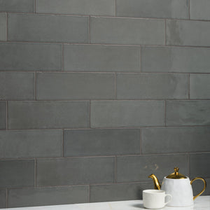 American Olean Studio Haven Fog Rectangle 4x12 Handcrafted Glossy Wall Tile