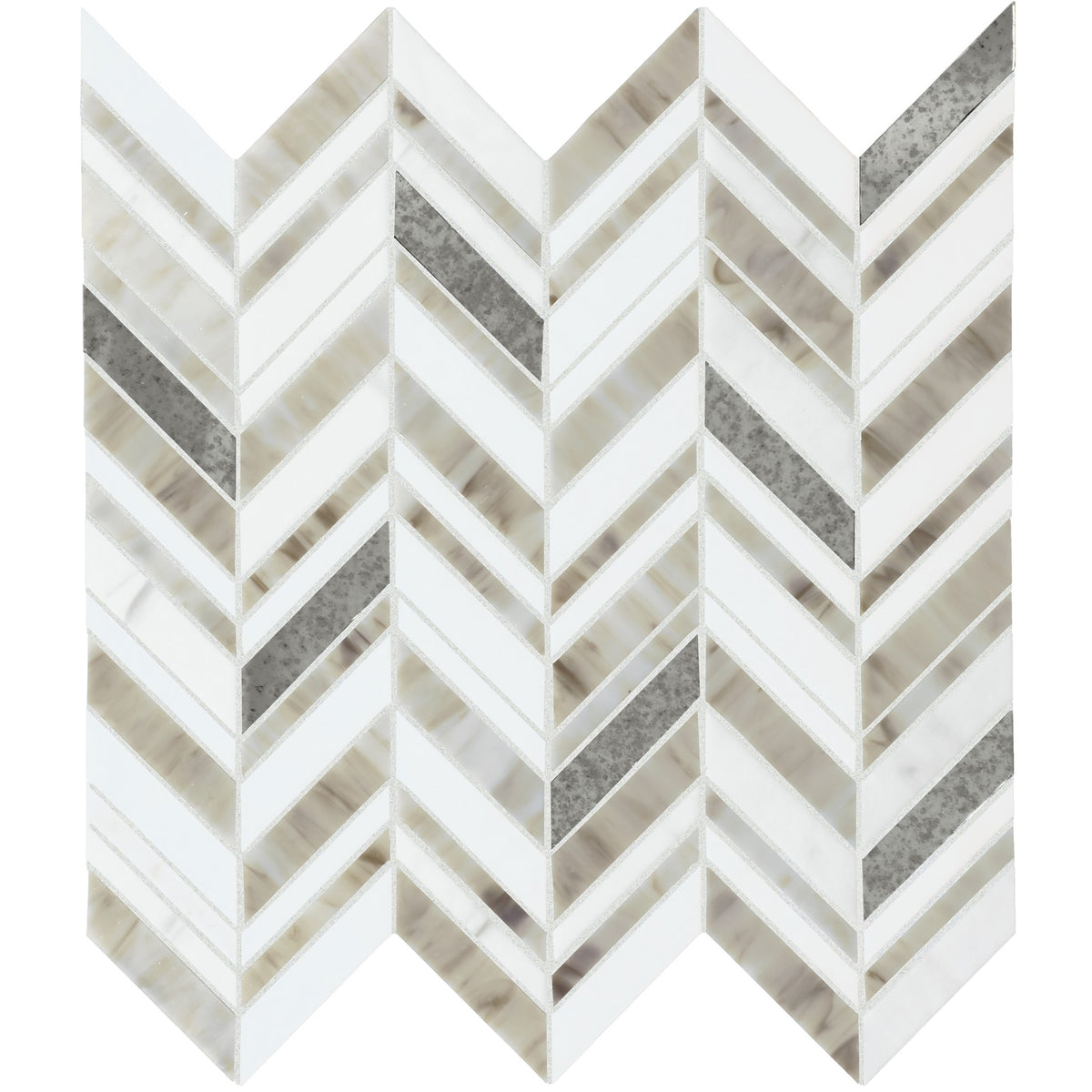 American Olean Stone Theory Geo Chevron 3 Matte Mosaic Tile