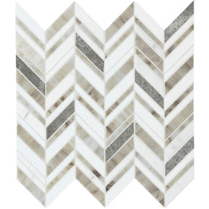 American Olean Stone Theory Geo Chevron 3 Matte Mosaic Tile