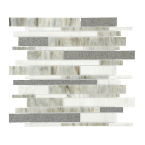 American Olean Stone Theory Geo Stacked Random Linear Matte Mosaic Tile