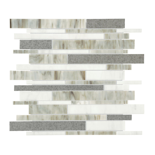 American Olean Stone Theory Geo Stacked Random Linear Matte Mosaic Tile