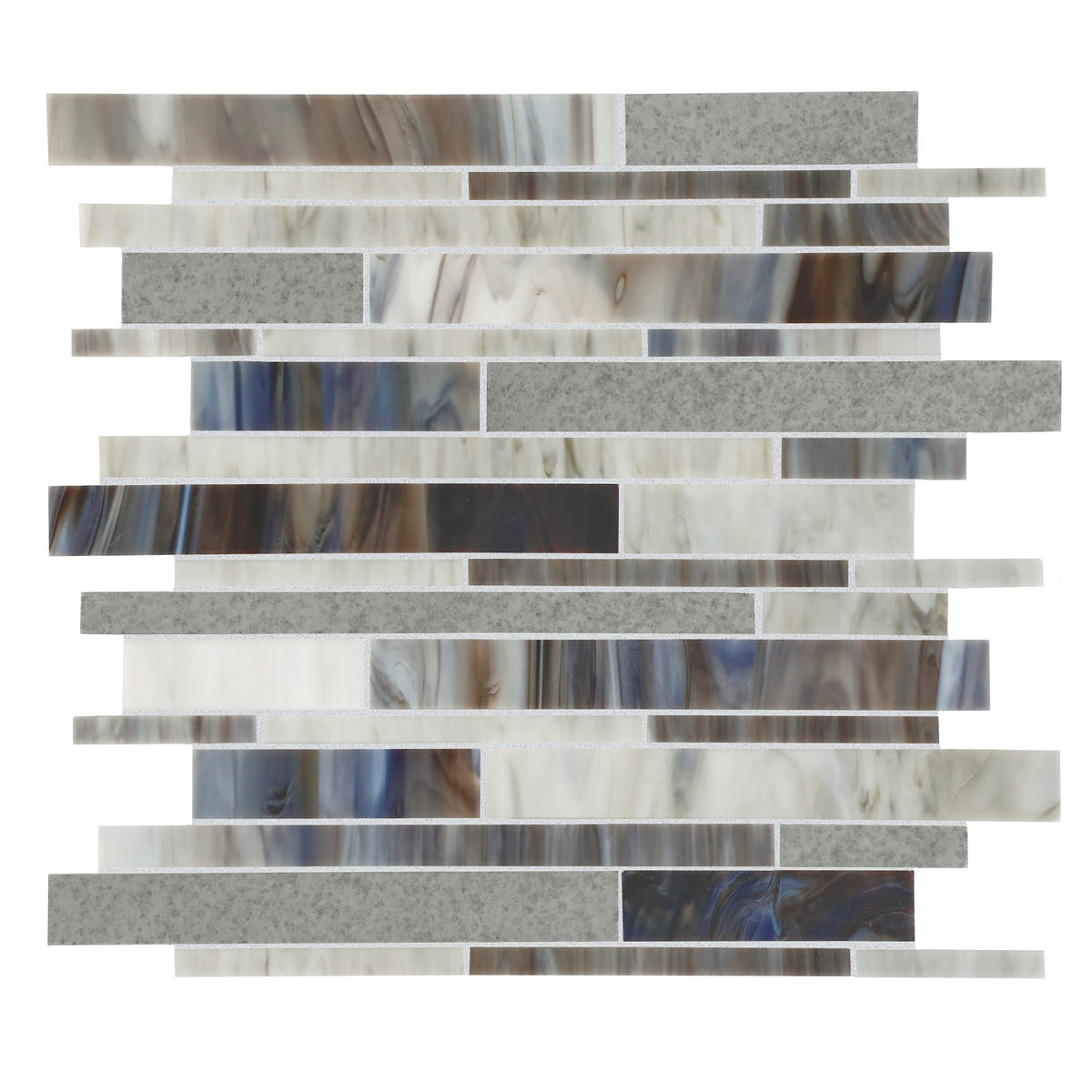American Olean Stone Theory Gem Stacked Random Linear Matte Mosaic Tile