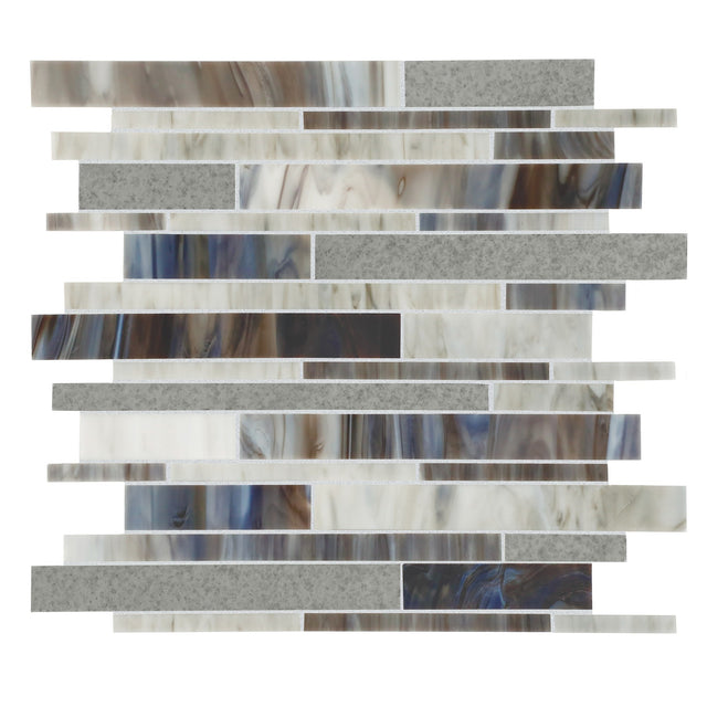 American Olean Stone Theory Gem Stacked Random Linear Matte Mosaic Tile
