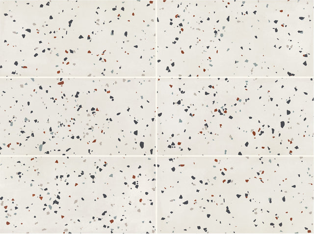 American Olean Color Story Floor Designer White Speckle Rectangle 6x24 Matte Floor Tile