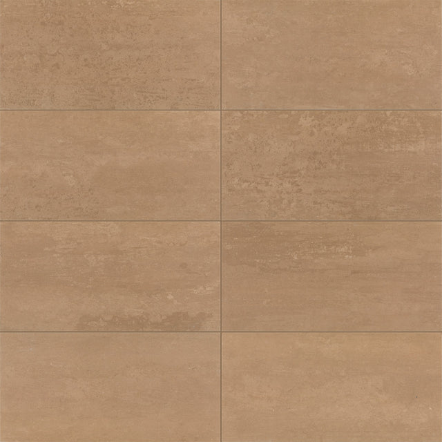 American Olean Theoretical Evolved Glowing Apricot Rectangle 12x24 Stepwise Matte Floor Tile