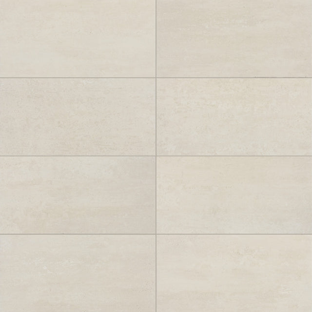 American Olean Theoretical Evolved Candid Cream Rectangle 6x24 Stepwise Matte Floor Tile