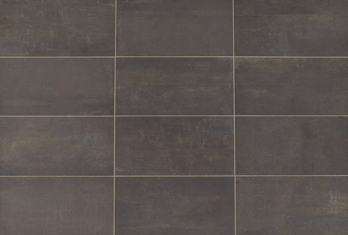 American Olean Union Black Nickel Rectangle 24x48 Matte Floor Tile