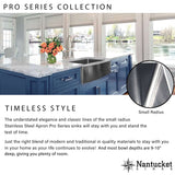 Nantucket Sinks' EZApron33-9 Patented Design Pro Series Single Bowl Undermount  Stainless Steel Kitchen Sink with 9 Inch Apron Front