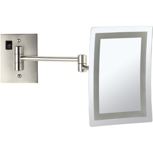 LED Makeup Mirror, Wall Mounted, 3x, Satin Nickel