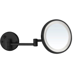 Black Makeup Mirror, Wall Mounted, Lighted, 5x