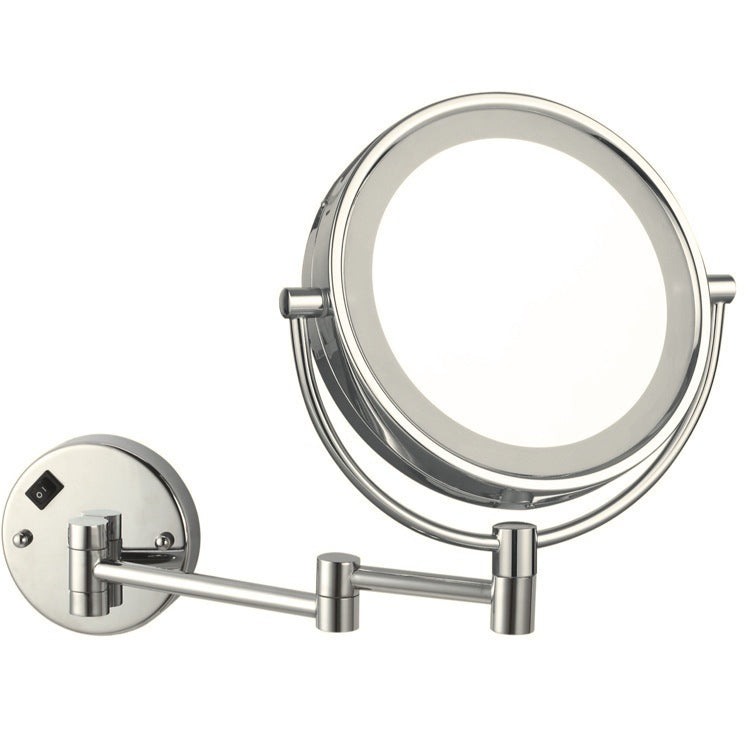 Lighted Makeup Mirror, Wall Mounted, 3x, Satin Nickel