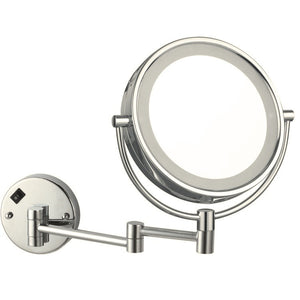 Lighted Makeup Mirror, Wall Mounted, 3x, Satin Nickel