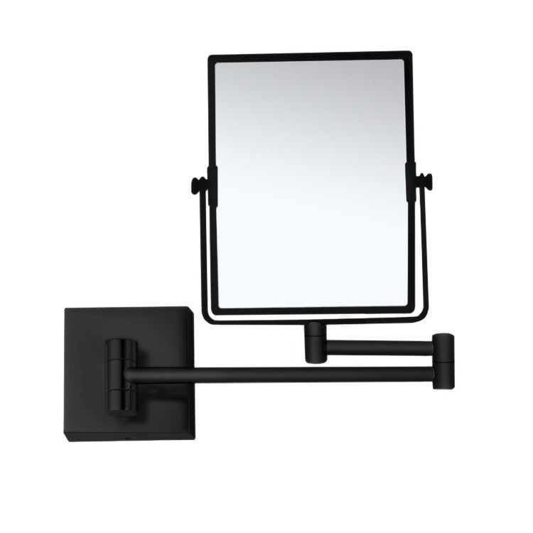 Black Makeup Mirror, Wall Mounted, 7x