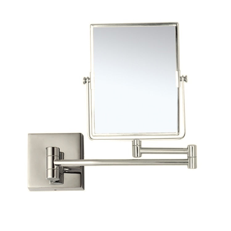 Wall Mounted Makeup Mirror, 5x, Satin Nickel