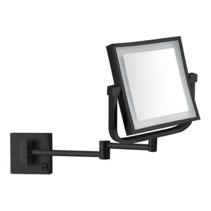 Black Makeup Mirror, Wall Mounted, Lighted, 5x