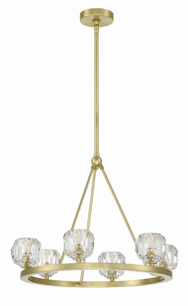 Aragon 6 Light Soft Brass Chandelier ARA-10264-SB