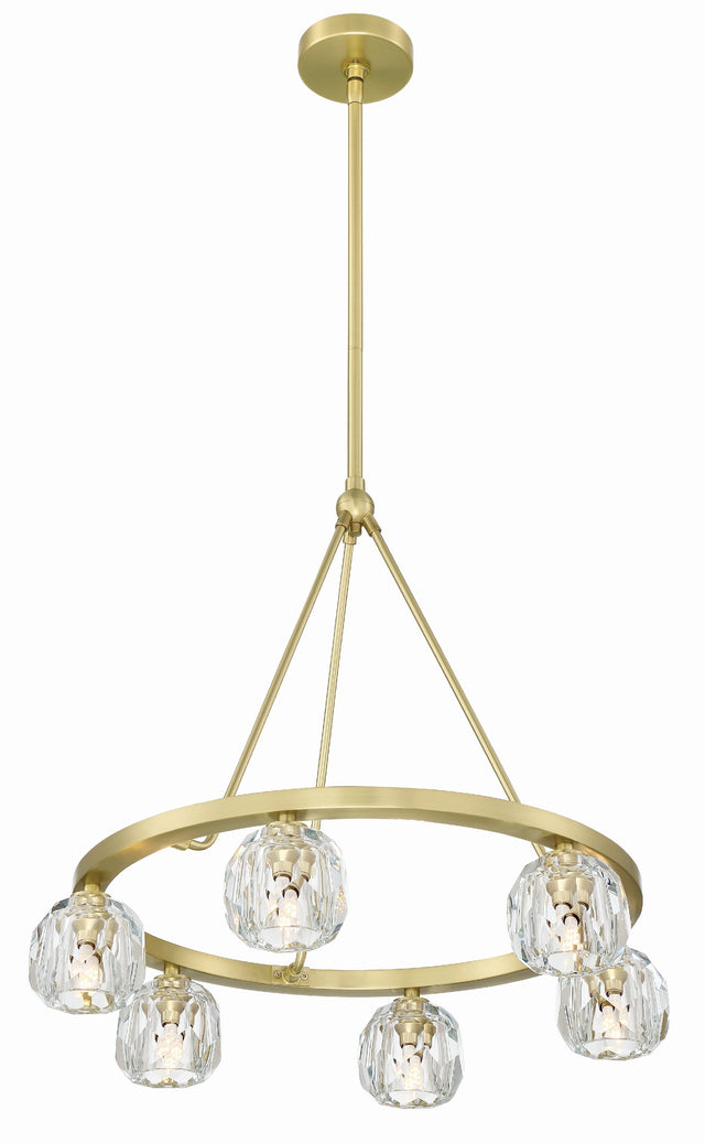 Aragon 6 Light Soft Brass Chandelier ARA-10264-SB
