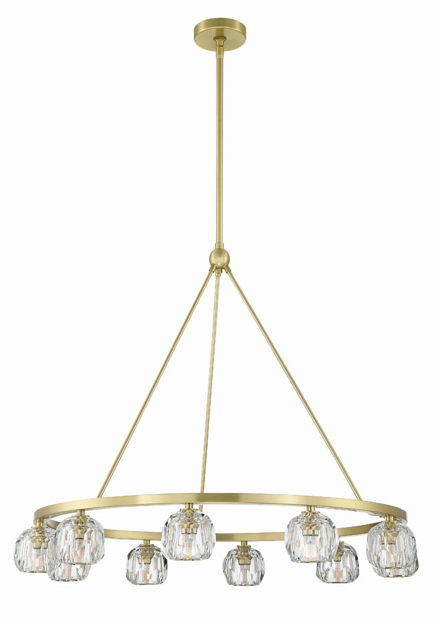 Aragon 10 Light Soft Brass Chandelier ARA-10265-SB