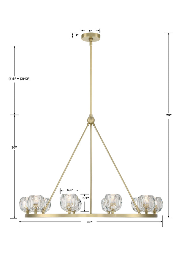 Aragon 10 Light Soft Brass Chandelier ARA-10265-SB