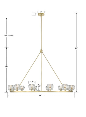 Aragon 12 Light Soft Brass Chandelier ARA-10266-SB