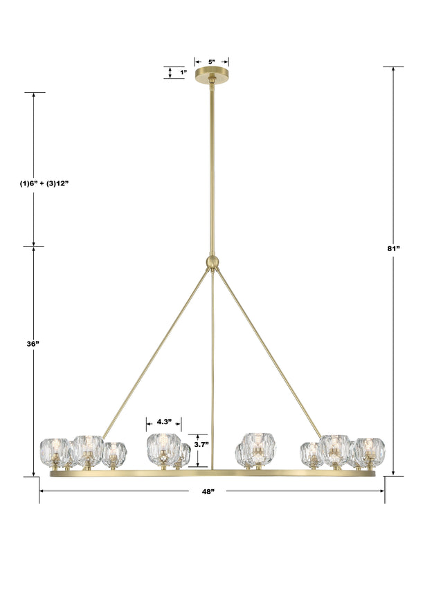 Aragon 12 Light Soft Brass Chandelier ARA-10266-SB