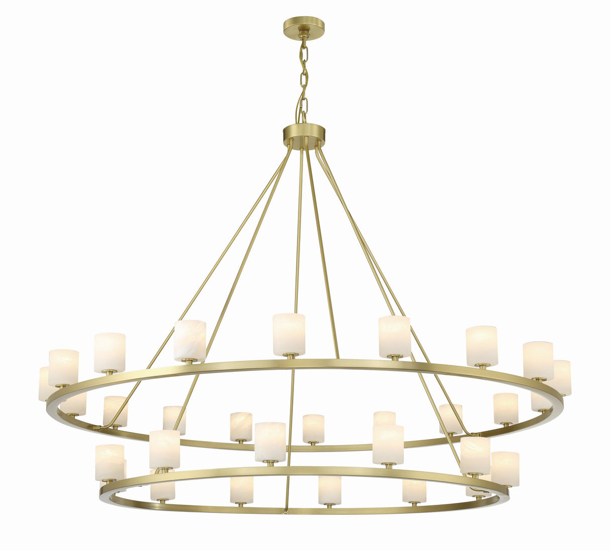 Aragon 30 Light Soft Brass Chandelier ARA-10269-SB-ST