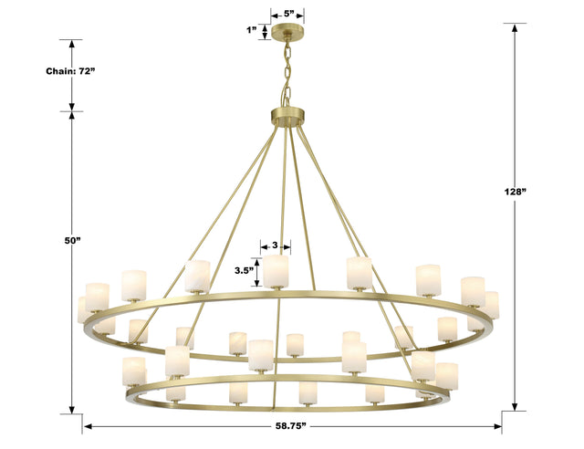 Aragon 30 Light Soft Brass Chandelier ARA-10269-SB
