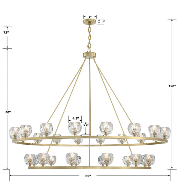 Aragon 30 Light Soft Brass Chandelier ARA-10269-SB