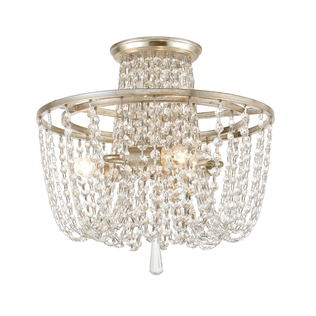 Arcadia 3 Light Antique Gold Semi Flush Mount ARC-1900-GA-CL-MWP