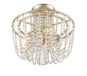 Arcadia 3 Light Antique Gold Semi Flush Mount ARC-1900-GA-CL-MWP