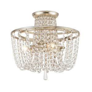 Arcadia 3 Light Antique Silver Semi Flush Mount ARC-1900-SA-CL-MWP