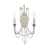 Arcadia 2 Light Antique Silver Sconce ARC-1902-SA-CL-MWP