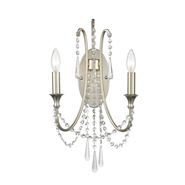Arcadia 2 Light Antique Silver Sconce ARC-1902-SA-CL-MWP