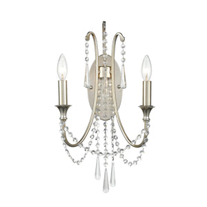 Arcadia 2 Light Antique Gold Sconce ARC-1902-GA-CL-MWP