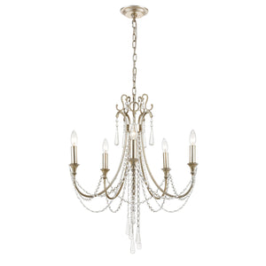 Arcadia 5 Light Antique Silver Chandelier ARC-1905-SA-CL-MWP