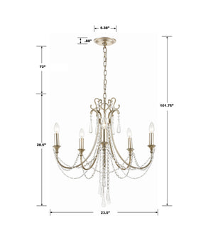 Arcadia 5 Light Antique Gold Chandelier ARC-1905-GA-CL-MWP