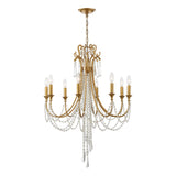 Arcadia 8 Light Antique Gold Chandelier ARC-1908-GA-CL-MWP