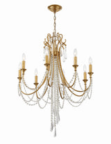 Arcadia 8 Light Antique Gold Chandelier ARC-1908-GA-CL-MWP